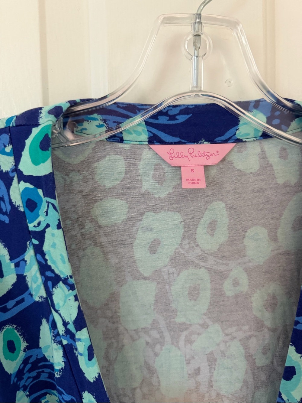 Lilly Pulitzer Rozaline Wrap Dress Lil Kitty Blue - Picture 4 of 5